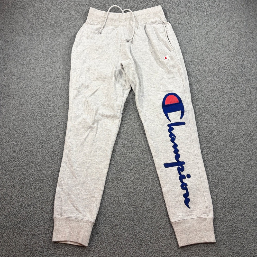 Champion Sweatpants Mens M Gray Reverse Weave GF01 Big Logo Joggers Athletic